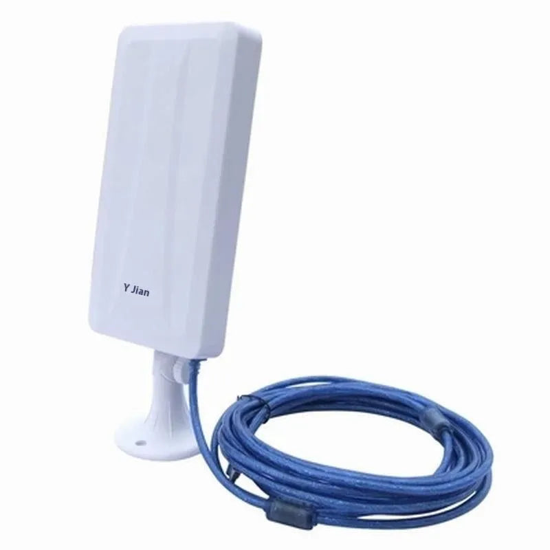 White USB wireless network card with high power 10 metre range for desktop and laptop computers