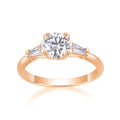 Moissanite wedding ring set 1 carat S925 silver platinum plated in yellow gold, rose gold, and platinum finishes