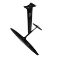 Black carbon fibre and aluminium alloy racing hydrofoil for surfing with 1051mm front wing
