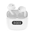 Digital TWS four generation Bluetooth headset in white with earbuds and charging case