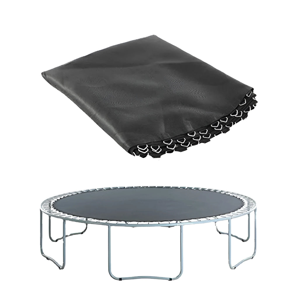 Round polypropylene elastic trampoline fabric with multiple attachment buttons for frame replacement