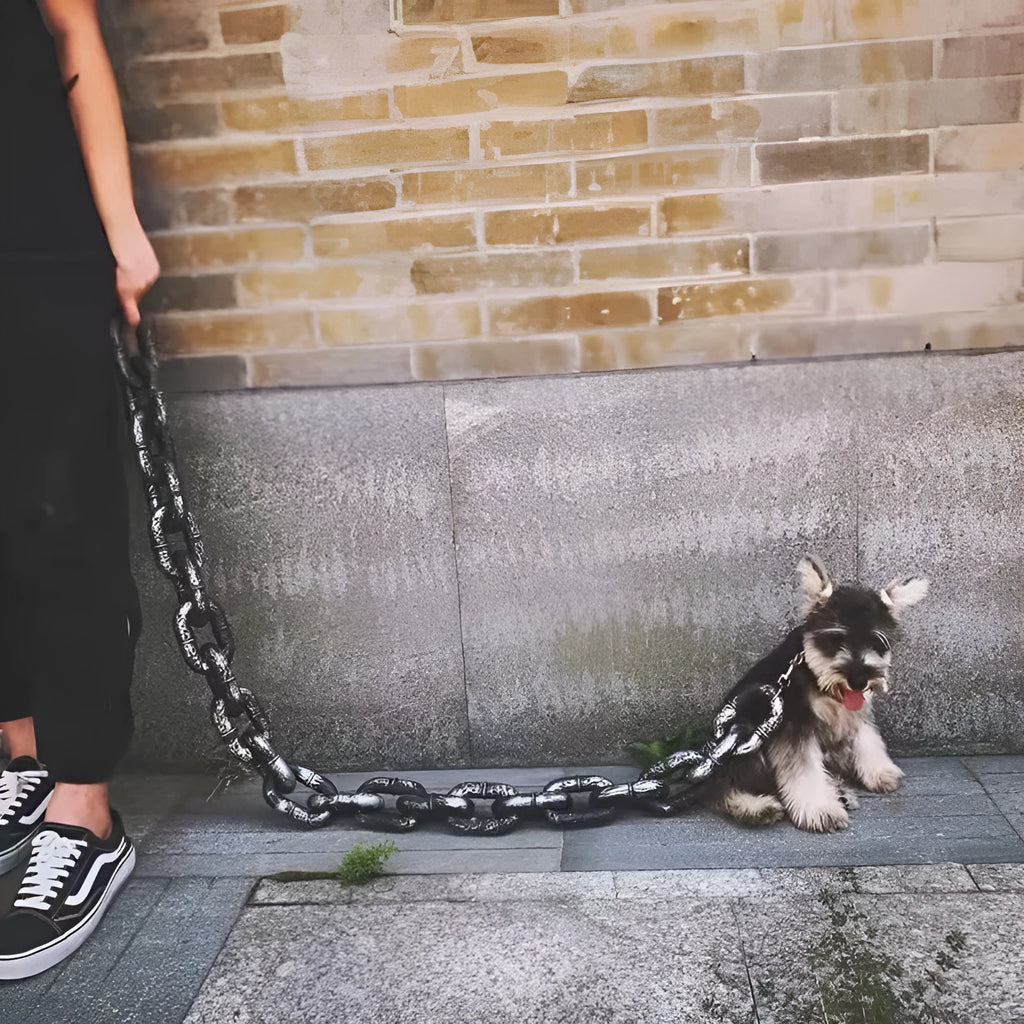 Simulation dog leash prop in bronze antique silver or black colours for video cosplay