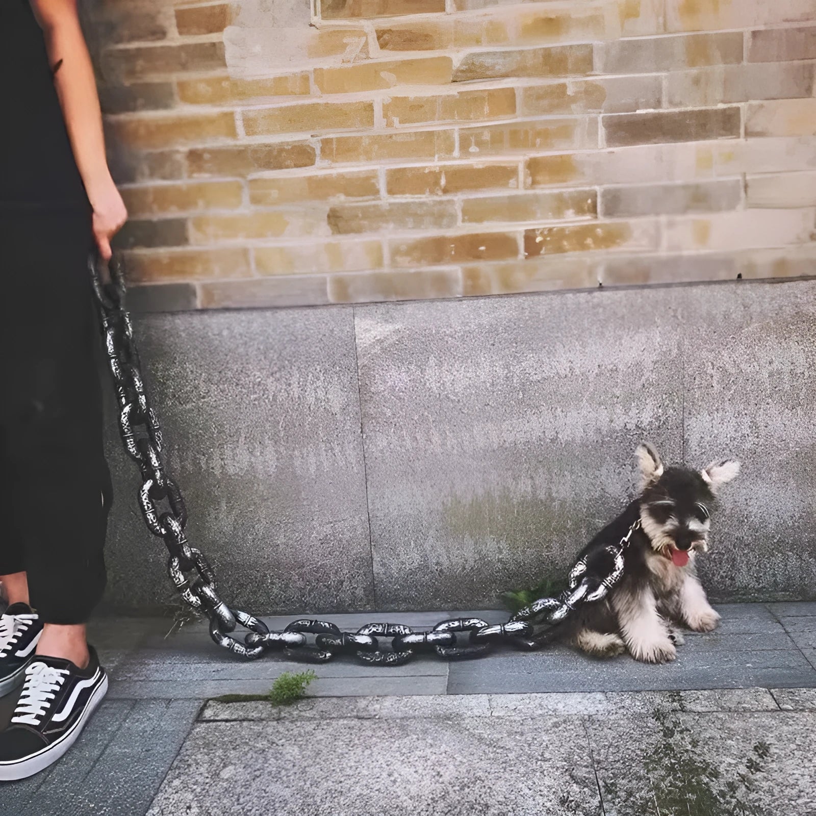 Simulation dog leash prop in bronze antique silver or black colours for video cosplay