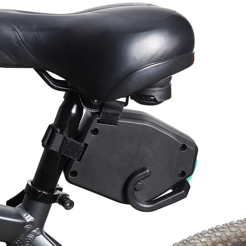 Black plastic bike trailer rope for connecting children's trailers to adult bicycles