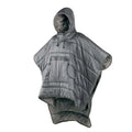 Army Green wearable cloak sleeping bag unfolded showing 200x140cm dimensions and cape design