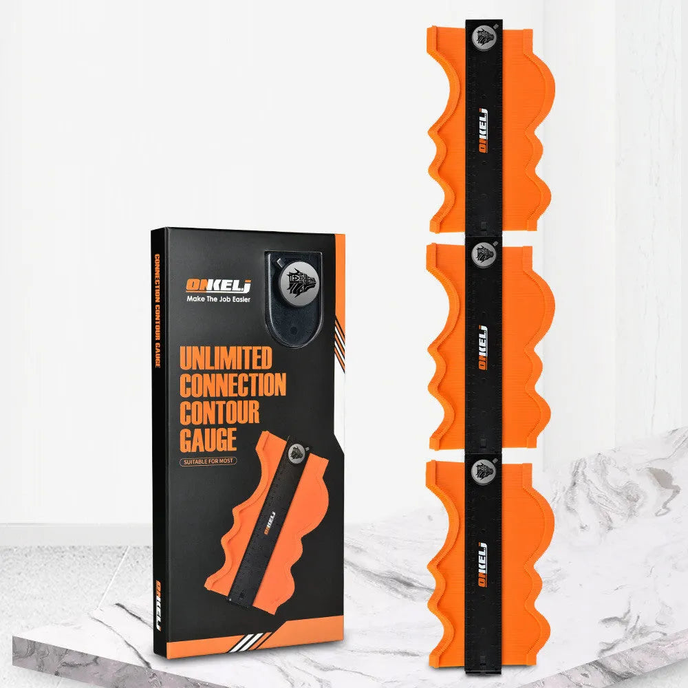 10-inch contour gauge with lock mechanism for woodworking measurement