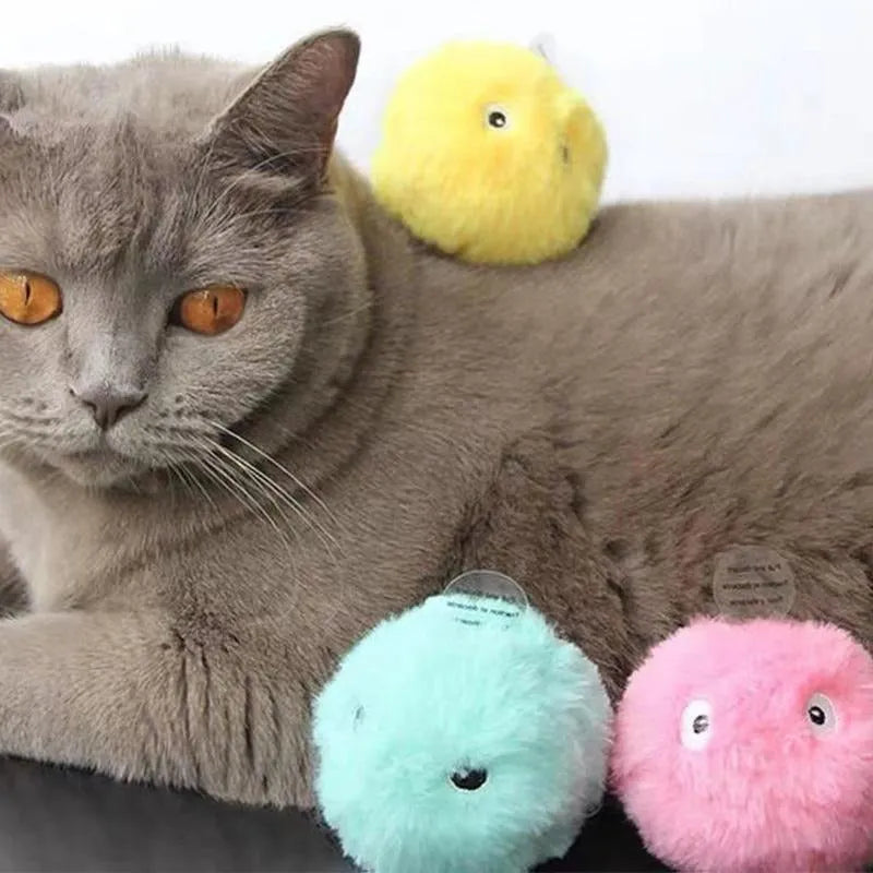 55mm colourful pet toy ball that makes animal sounds when touched by pets