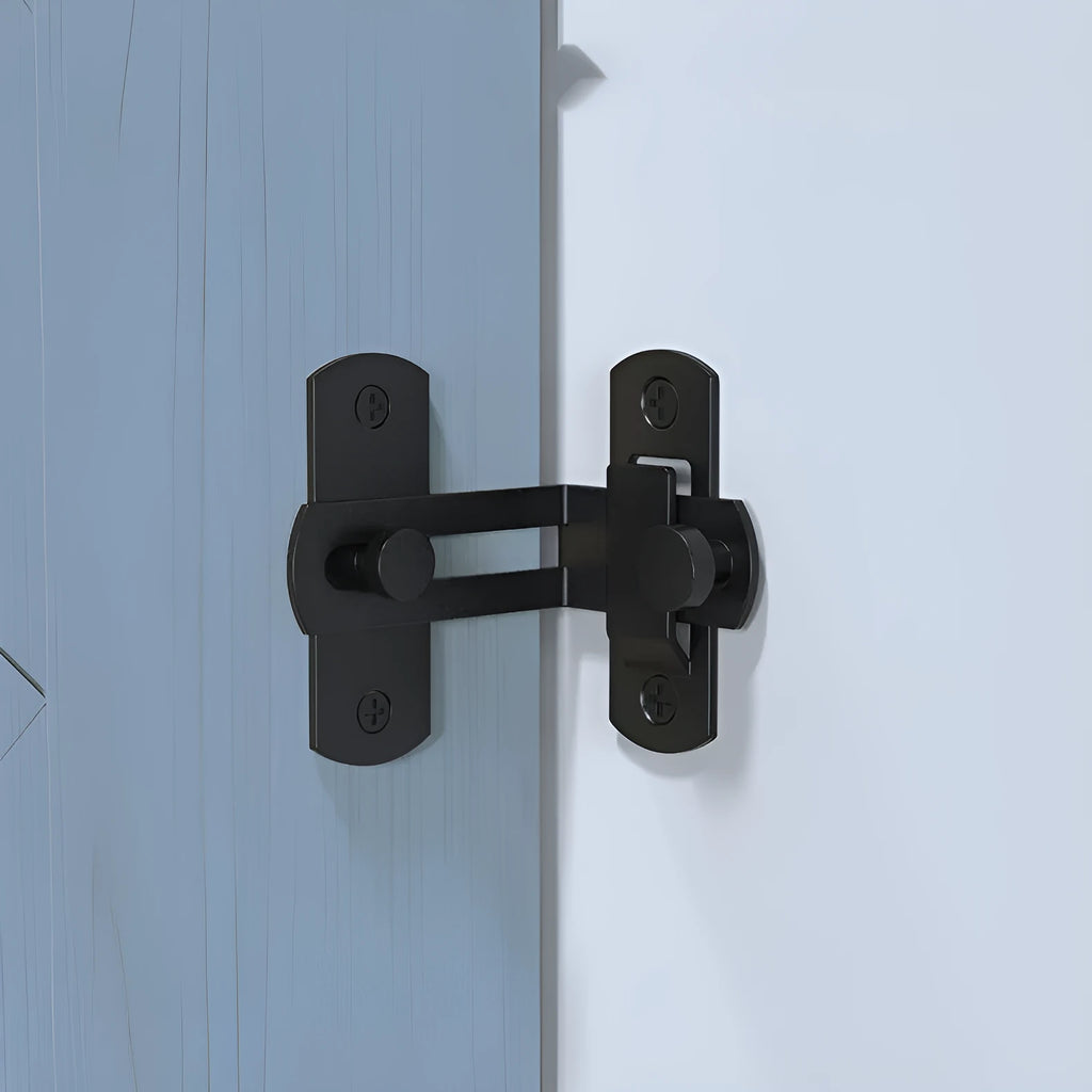 American style 90 degree sliding door hasp lock with steel shackle for warehouse or barn.