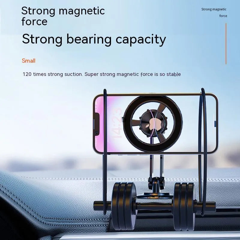 All-metal magnetic car phone holder with magnetic rings and adhesive pads in multiple colour options