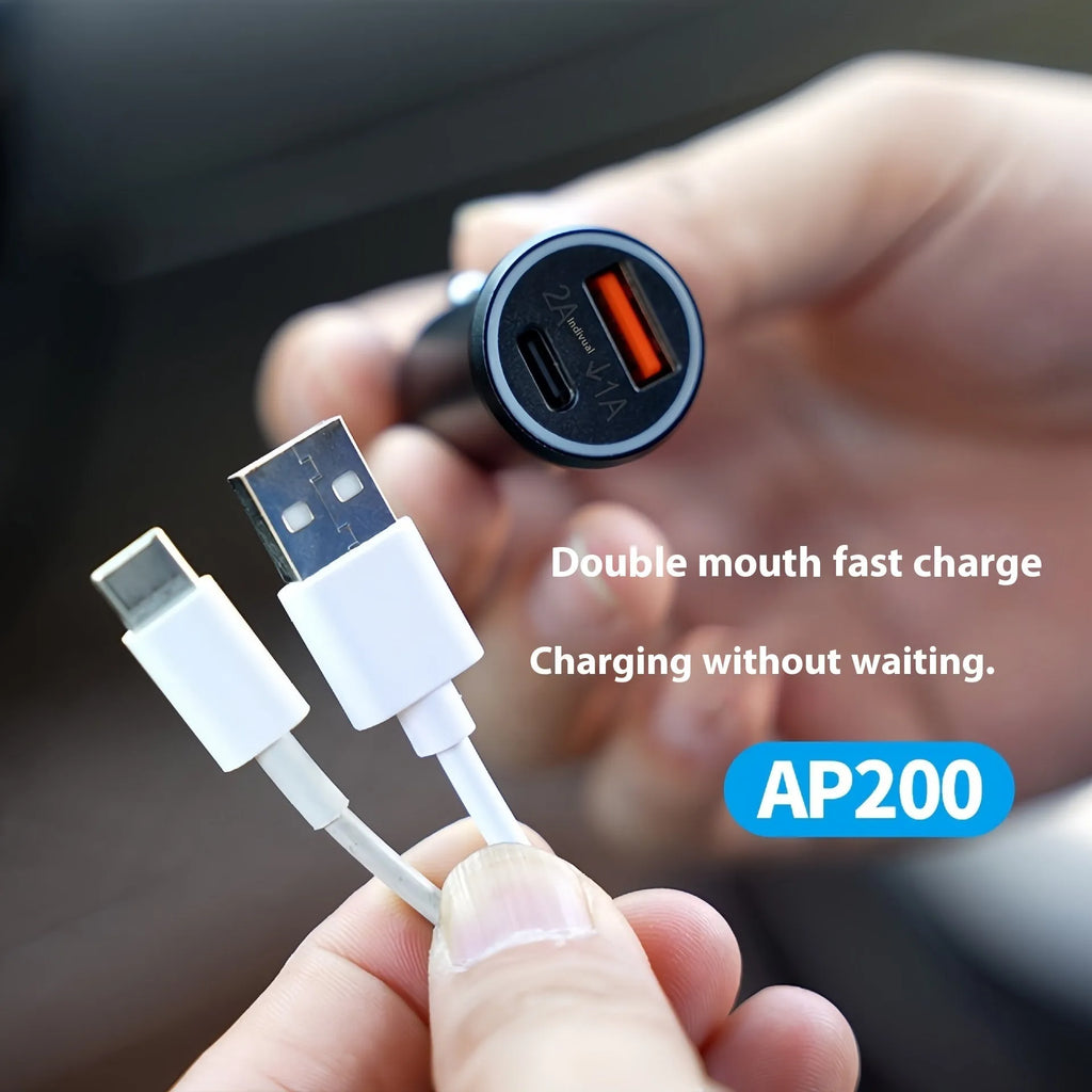 Black ABS plastic car charger GPS vehicle tracker device with power plug.