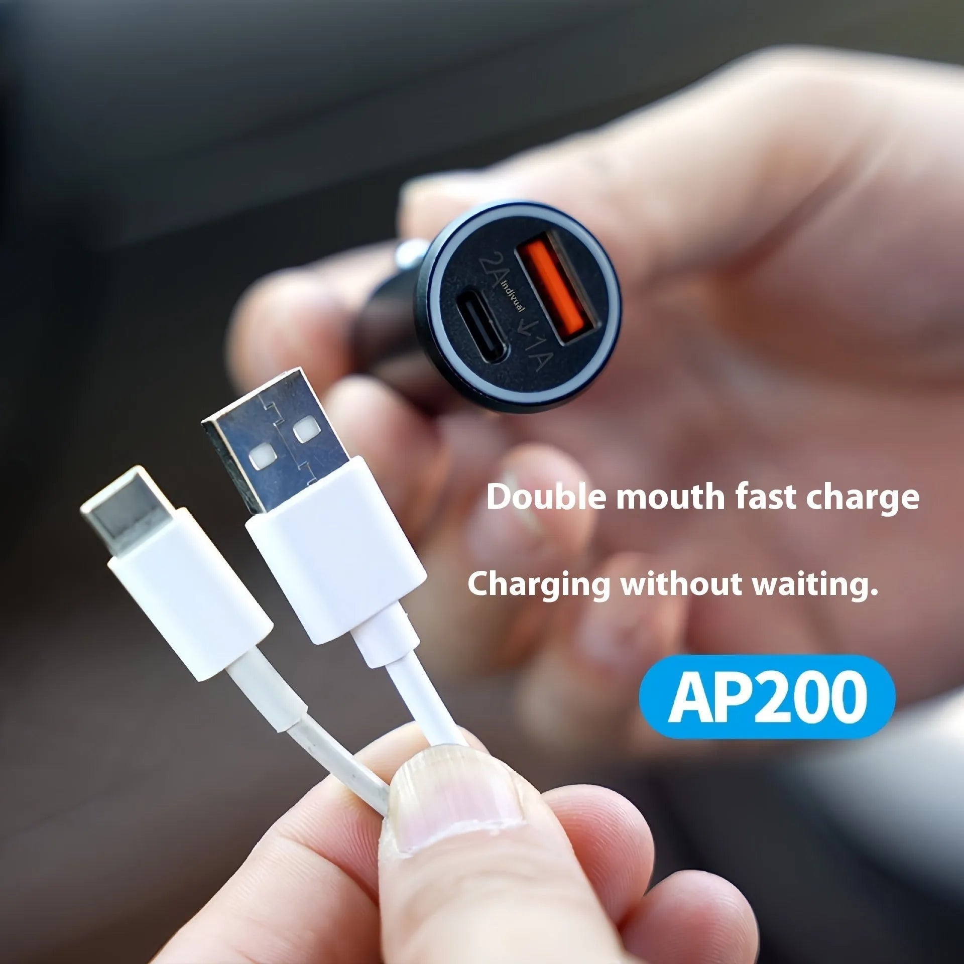 Black ABS plastic car charger GPS vehicle tracker device with power plug.