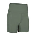 Women's tight sports shorts in black cotton blend fabric for running and fitness activities