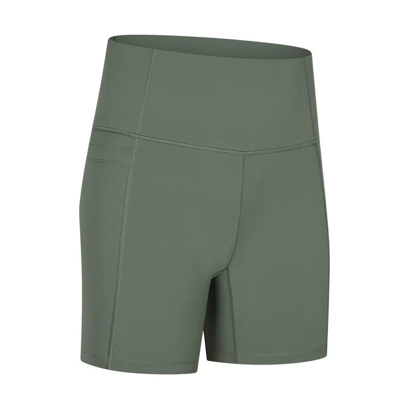 Women's tight sports shorts in black cotton blend fabric for running and fitness activities