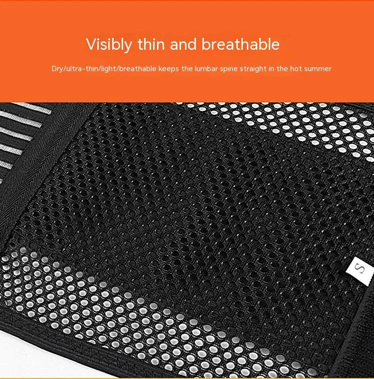 Black sports waist support with steel plate decompression for adult running, yoga and basketball
