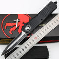 Outdoor camping tactical folding knife with D2 steel blade, black and white wire drawing finish, and aviation aluminium handle
