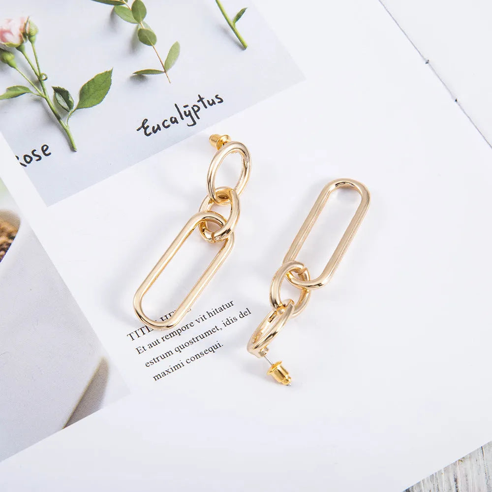 Sterling silver needle colour geometry hoop earrings with ring and line design elements