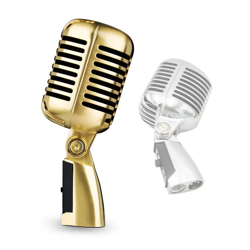 All-metal dynamic stage microphone in retro design with heart-shaped directivity pattern