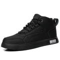 Men's white mid-top casual sports shoes with a rubber sole and lace-up front.