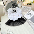 White yarn princess-style waltz gauze skirt for small dogs with five available sizes