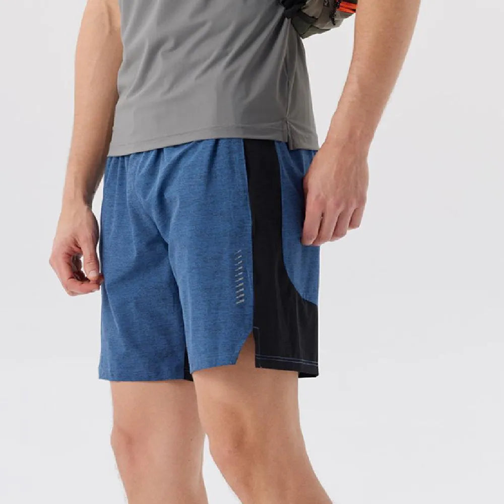Men's forest green five-point spandex shorts with mid waist design and short length