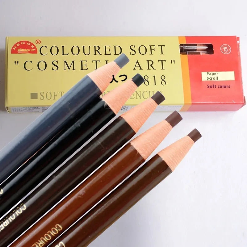 Brown microblading eyebrow pen with waterproof formula, fine tip, and protective cap, 2.8g, three shades available