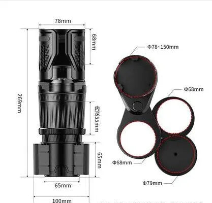 Black car cup holder with retractable base and carbon fibre pattern, shown holding a water bottle.