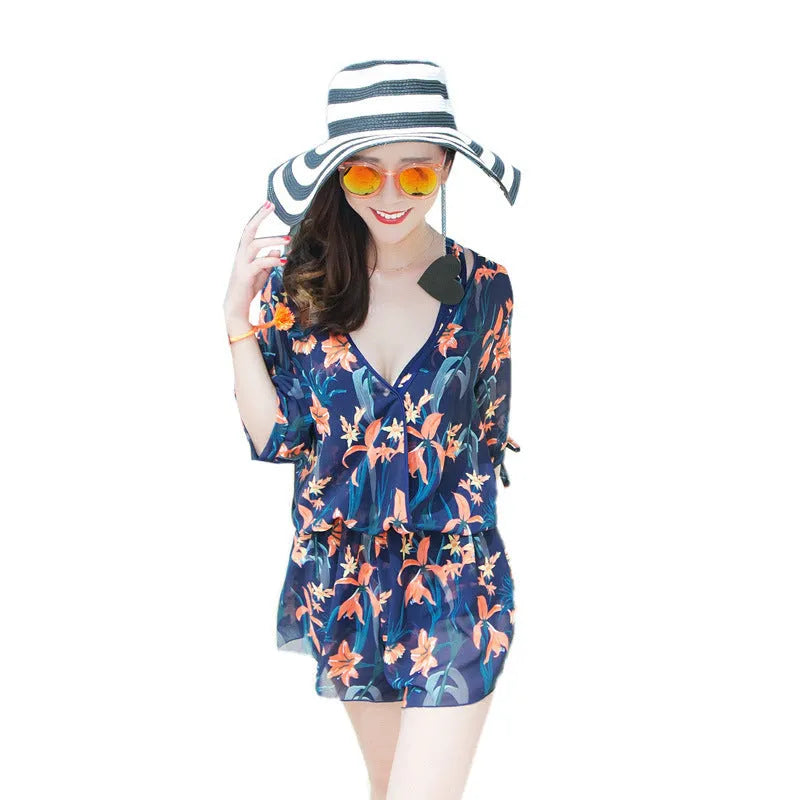 Plus size belly covering one-piece swimsuit in colour 8202-8, polyester and spandex, tight fit, sizes M to XXXXL