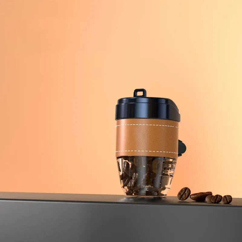 Solid coffee cup shaped car air freshener in black, brown, white, orange or green colour options.