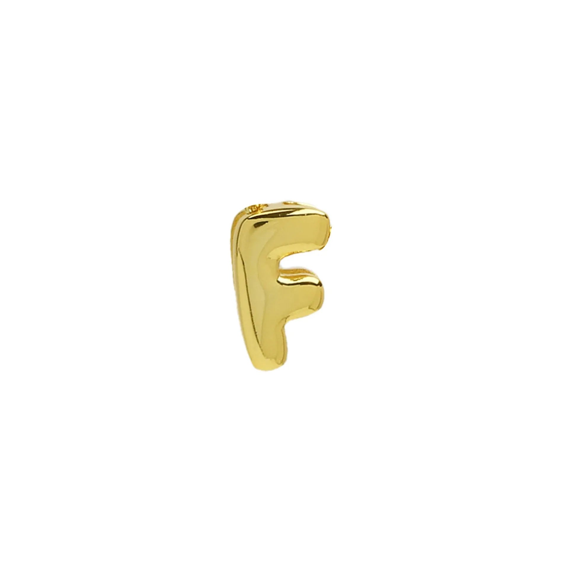 18k brass smooth surface bubble letter bracelet with pendant in gold colour on copper alloy