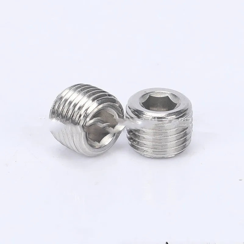 Stainless steel hexagon bulkhead plug fitting with 3/8 thread for pipe connections