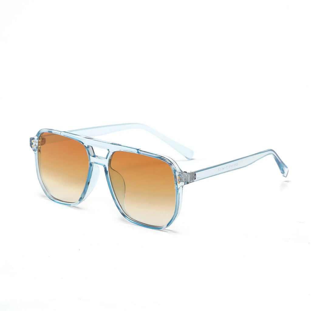 Women's square double beam fashion sunglasses with UV400 protection in multiple colour options
