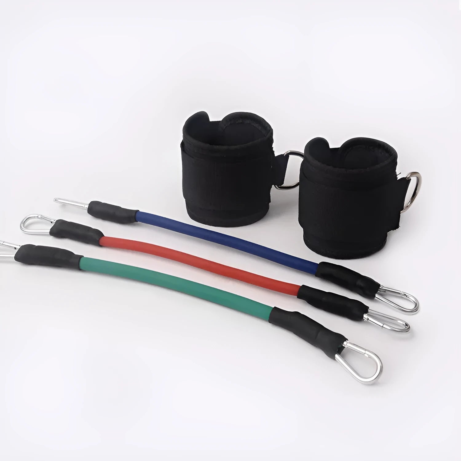 Black taekwondo leg training pull rope set for explosive kicking power development