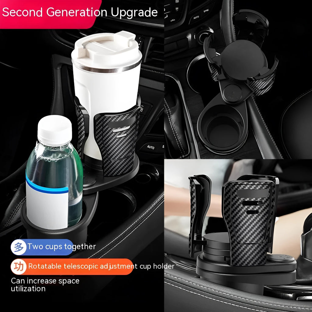 Car cup holder modification with carbon fibre matte finish for vehicle console storage