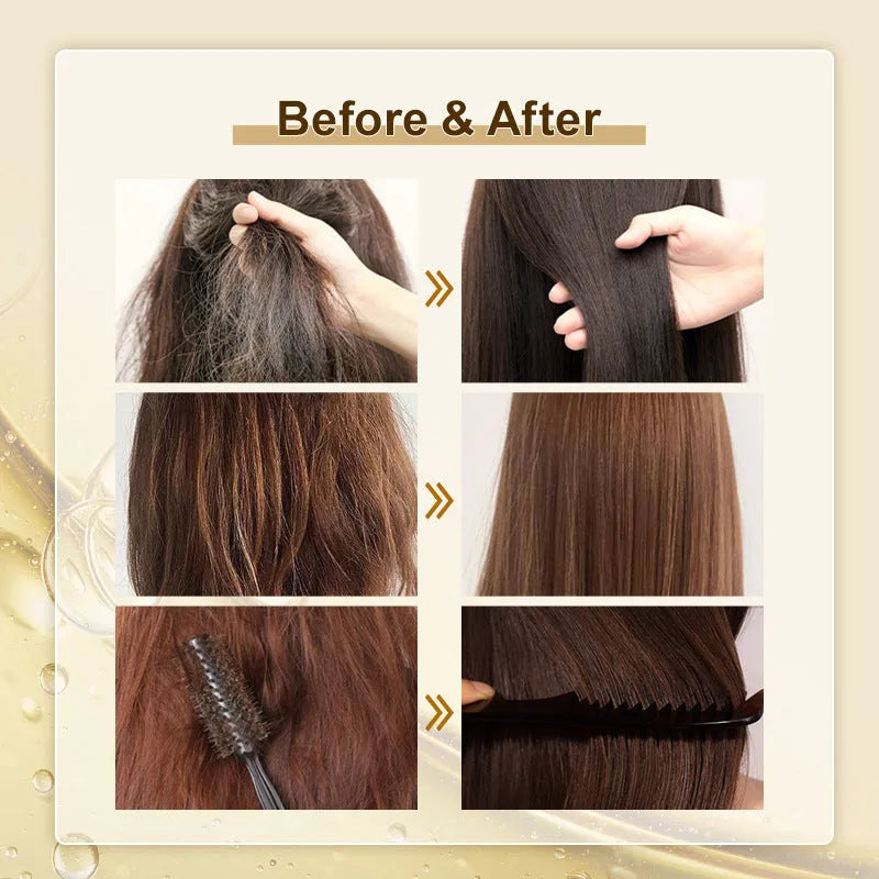 50ml yellow hair repair essential oil bottle for treating dyed and permed hair damage