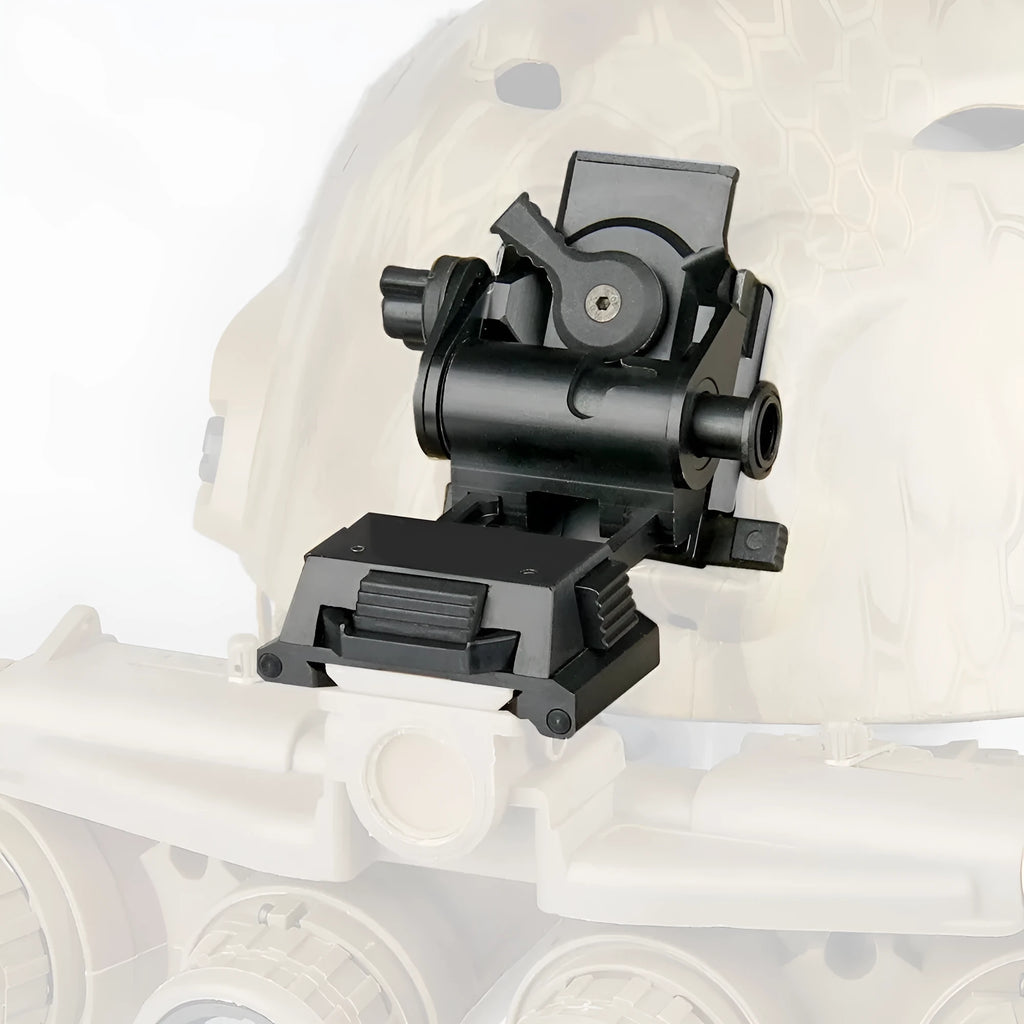 Metal alloy L4 G24 NVG helmet mount with OPS breakaway base in dark earth finish