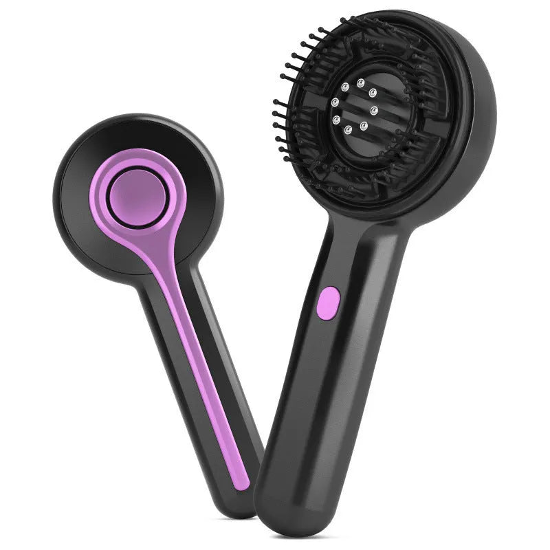 USB-powered anti-leak hair brush massage comb with mechanical control in black, grey or red colour options