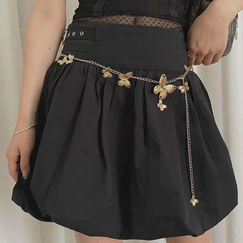 Women's gold butterfly waist chain jewellery with 104cm length and alloy construction