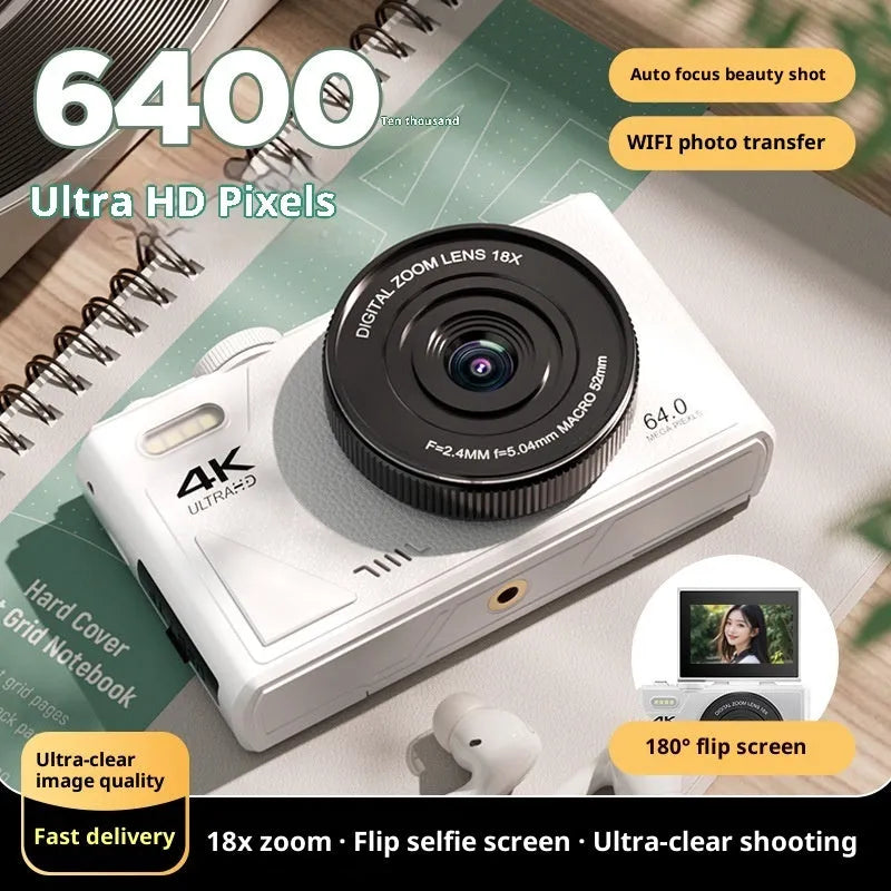 CCD camera HD digital camera with WiFi transmission in black, compact and portable
