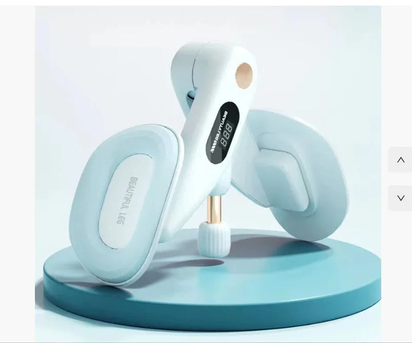 A pelvic floor muscle trainer with a counter, shown in gray, made from ABS plastic with foam-covered springs.