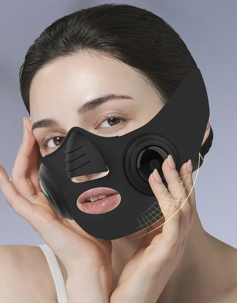 Black photon rejuvenation facial mask beauty device with USB charging port
