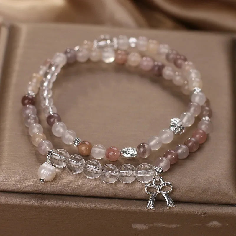 Chinese ancient style beaded butterfly bracelet for women, ethnic style, special-interest design, adjustable, colour options available