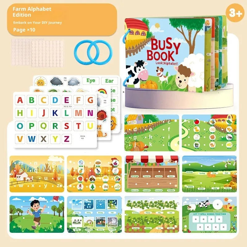 Educational toys books set for children 3-6 years made from paper with multiple learning versions