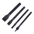 Black leather punch tool with diamond teeth, 3mm pitch, in PP bag pack, four tooth options