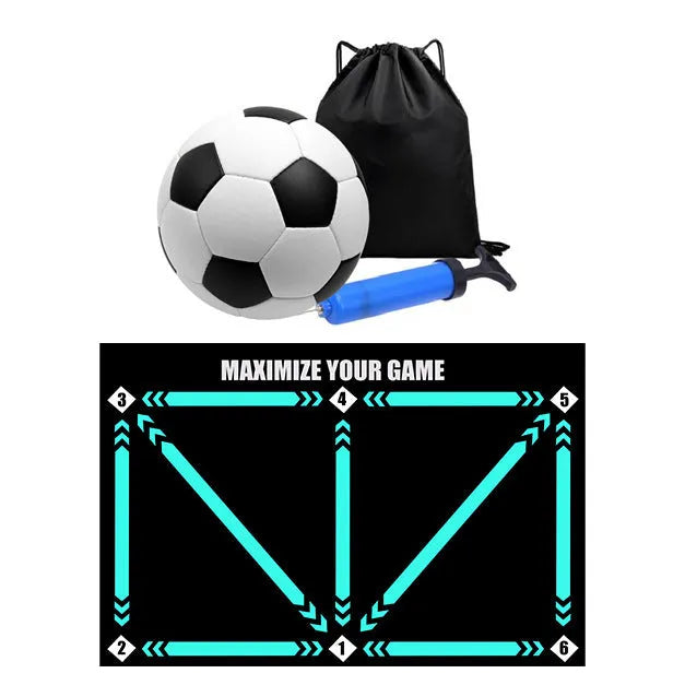 Grey rubber football training mat for indoor skill practice with cushion construction