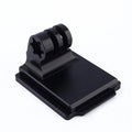 Aluminium alloy camera mounting bracket for attaching a GoPro to a helmet.
