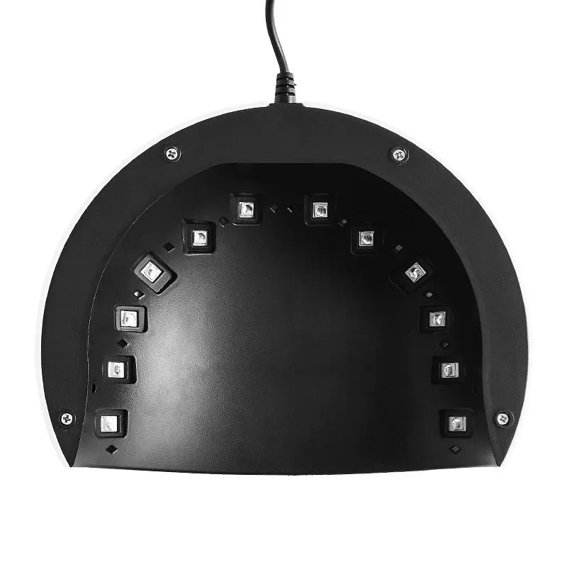 36W UV LED nail drying lamp in white with 12 beads and USB cable