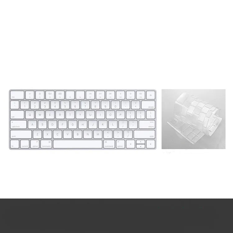 White Apple Bluetooth wireless keyboard with ultra-thin metal construction and multimedia keys