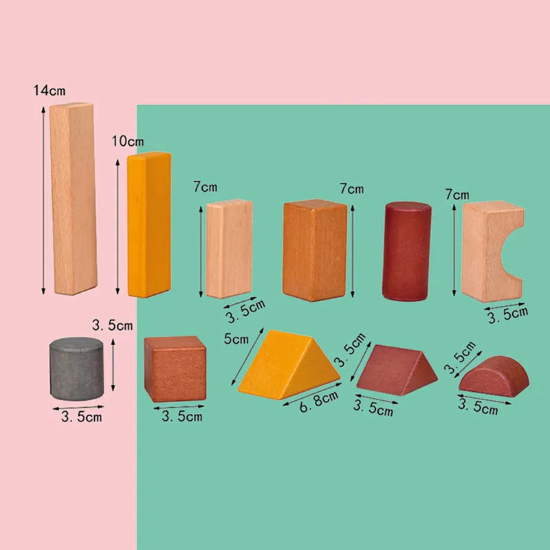 Children's educational wooden building blocks with lettering, beech wood, alphabet learning toy set