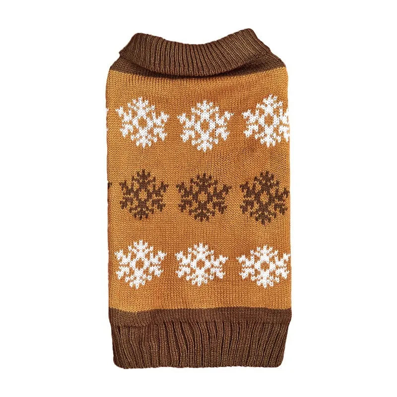 Grey and dark brown acrylic dog Christmas sweater in sizes XXS to XL for holiday parties