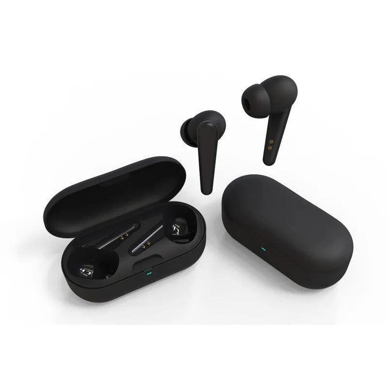 ANC active noise reduction Bluetooth 5.0 earbuds with battery display in black white pink green and blue colours